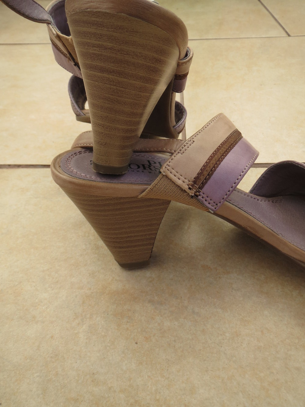 Sandaletten, Gr.37, beige-lila