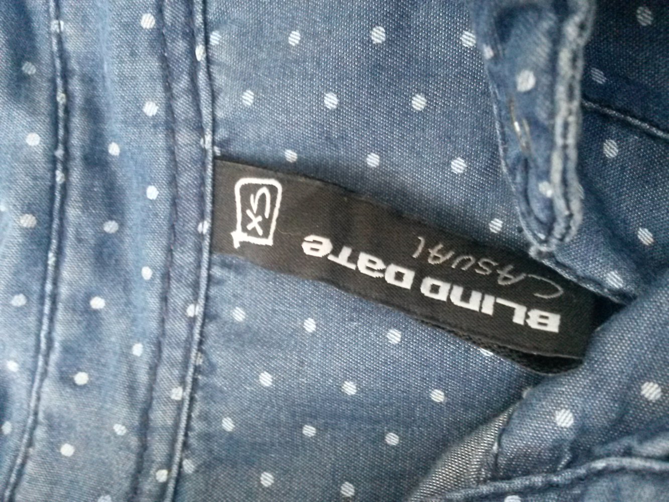 Dunkelblau Gepunktetes Hemd