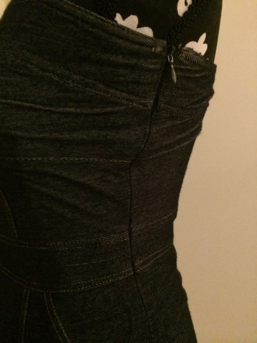 Jeanskleid bandeau trägerlos