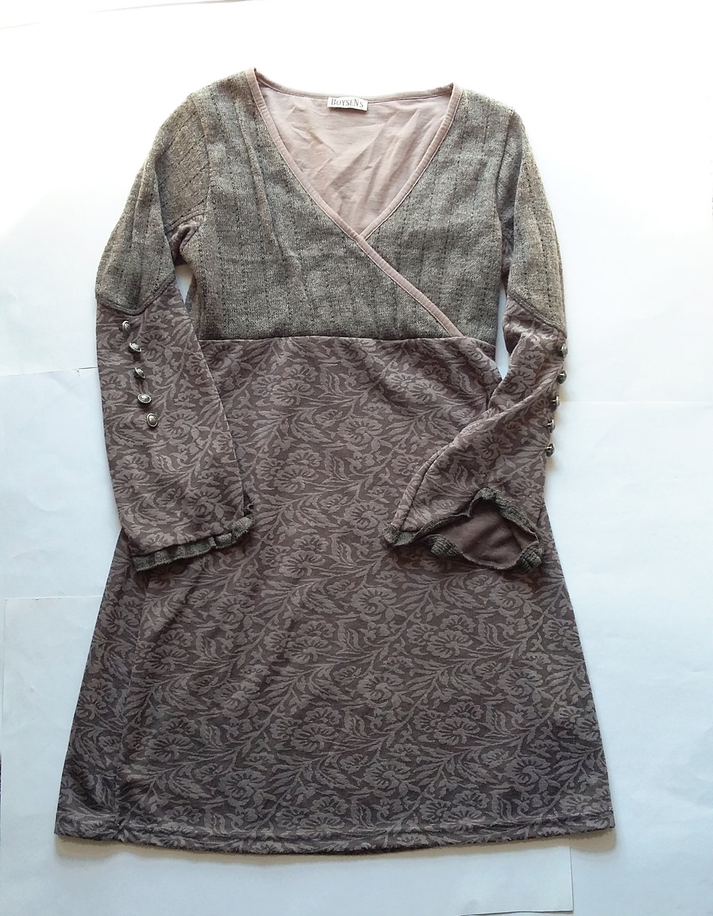 NEU Shirtkleid von BOYSEN'S Gr. 38 S grau aubergine