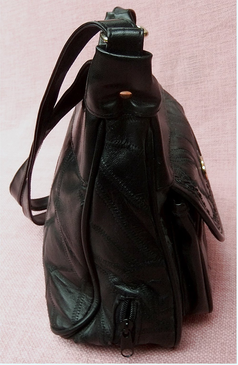 Vintage-Damen-Umhänge-Tasche / Handtasche schwarz von Lekitha Paris