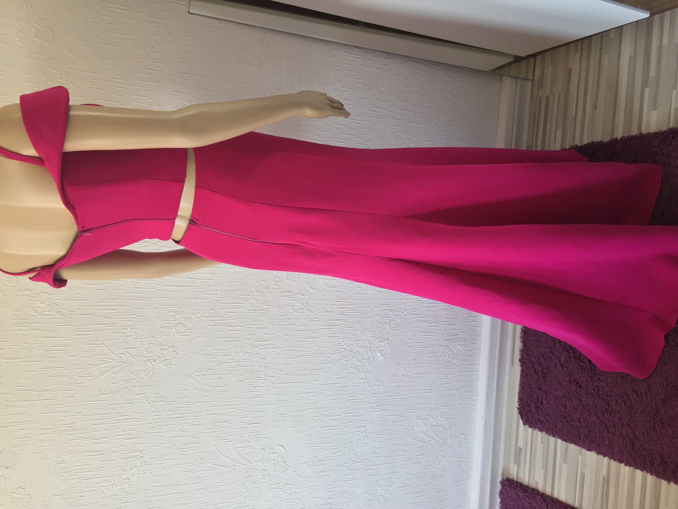 Abendkleid Ballkleid bauchfrei zwei teilig  in pink berry wie neu