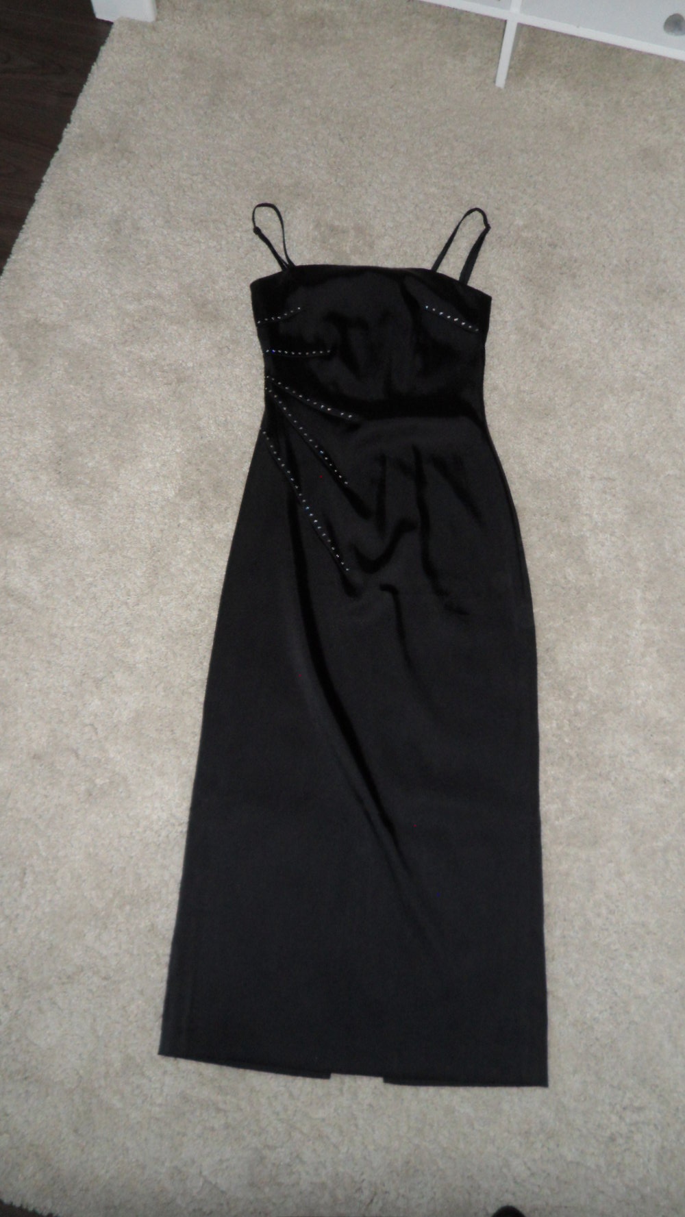 Hallhuber - Abendkleid -schwarz mit Glitzersteinen - 34 - Wie neu - 