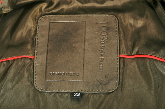 Cigno Nero Lederjacke Khaki Grün Bikerjacke Gr.38 NEUwertig!