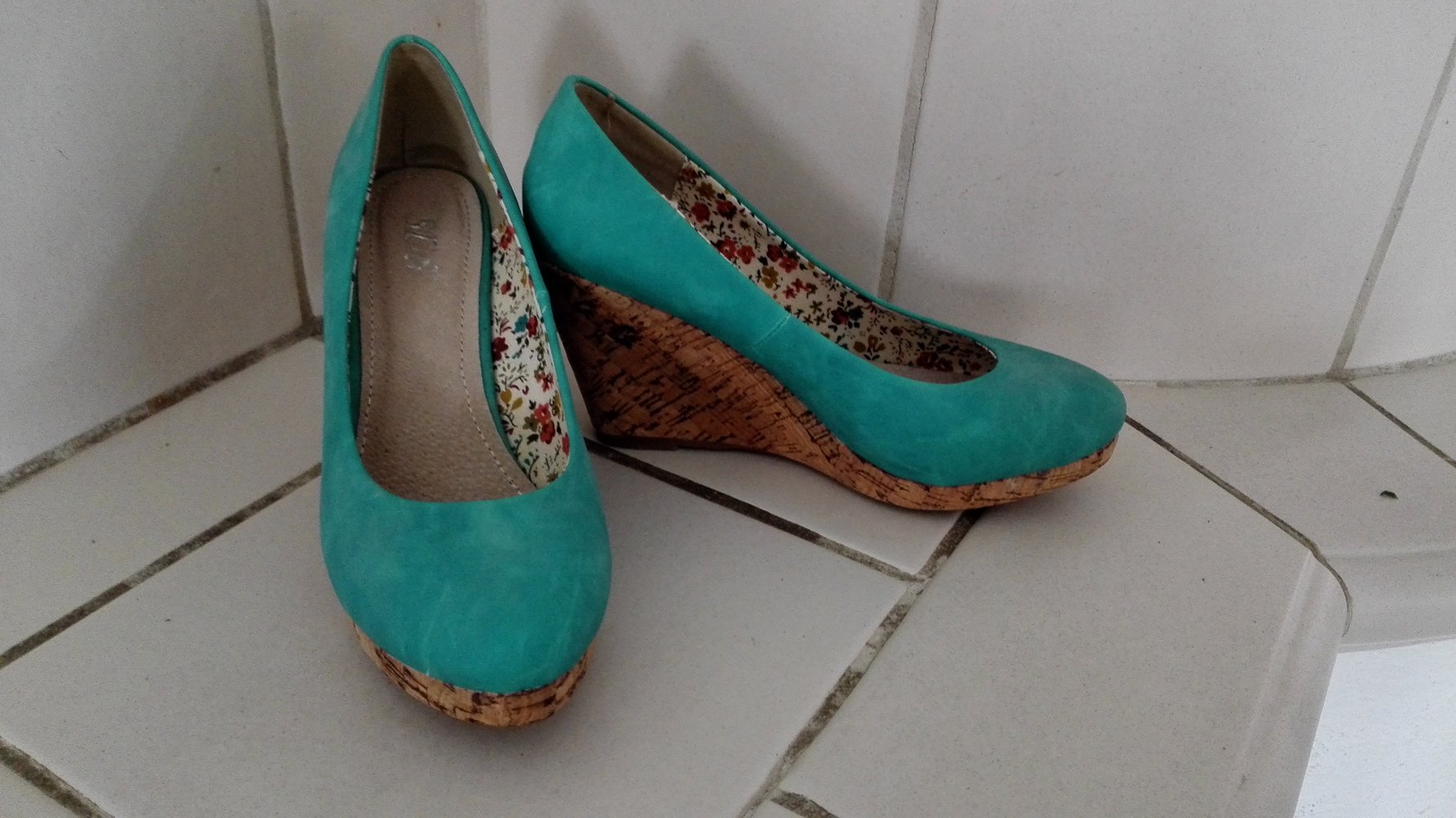 Pumps mit Keilabsatz, türkis , Größe 38