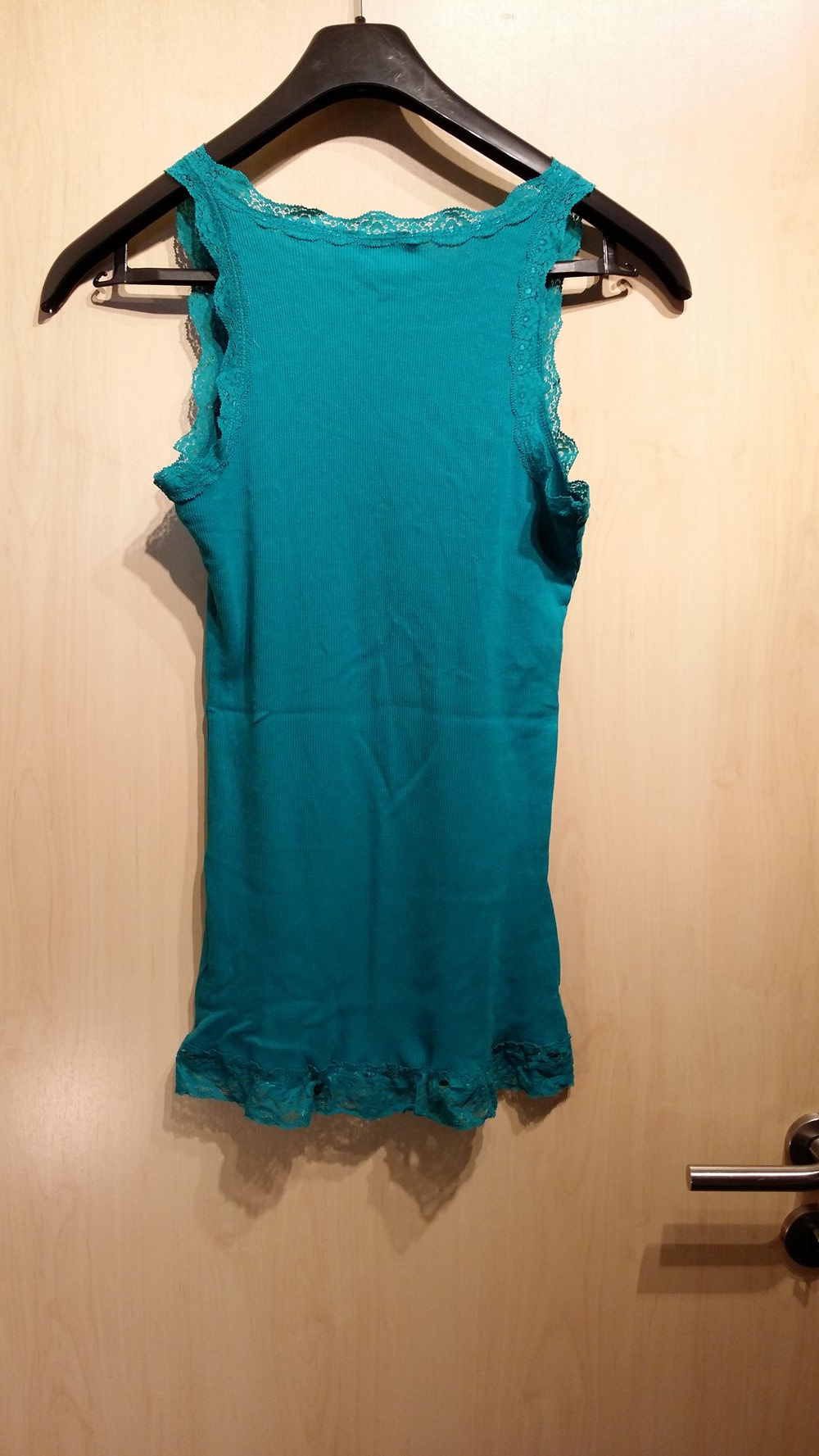 Spitzentop türkis - Damen - schulterfrei