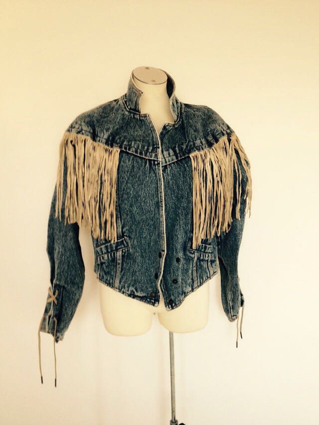 Einzigartige Vintage Blogger Jeansjacke 