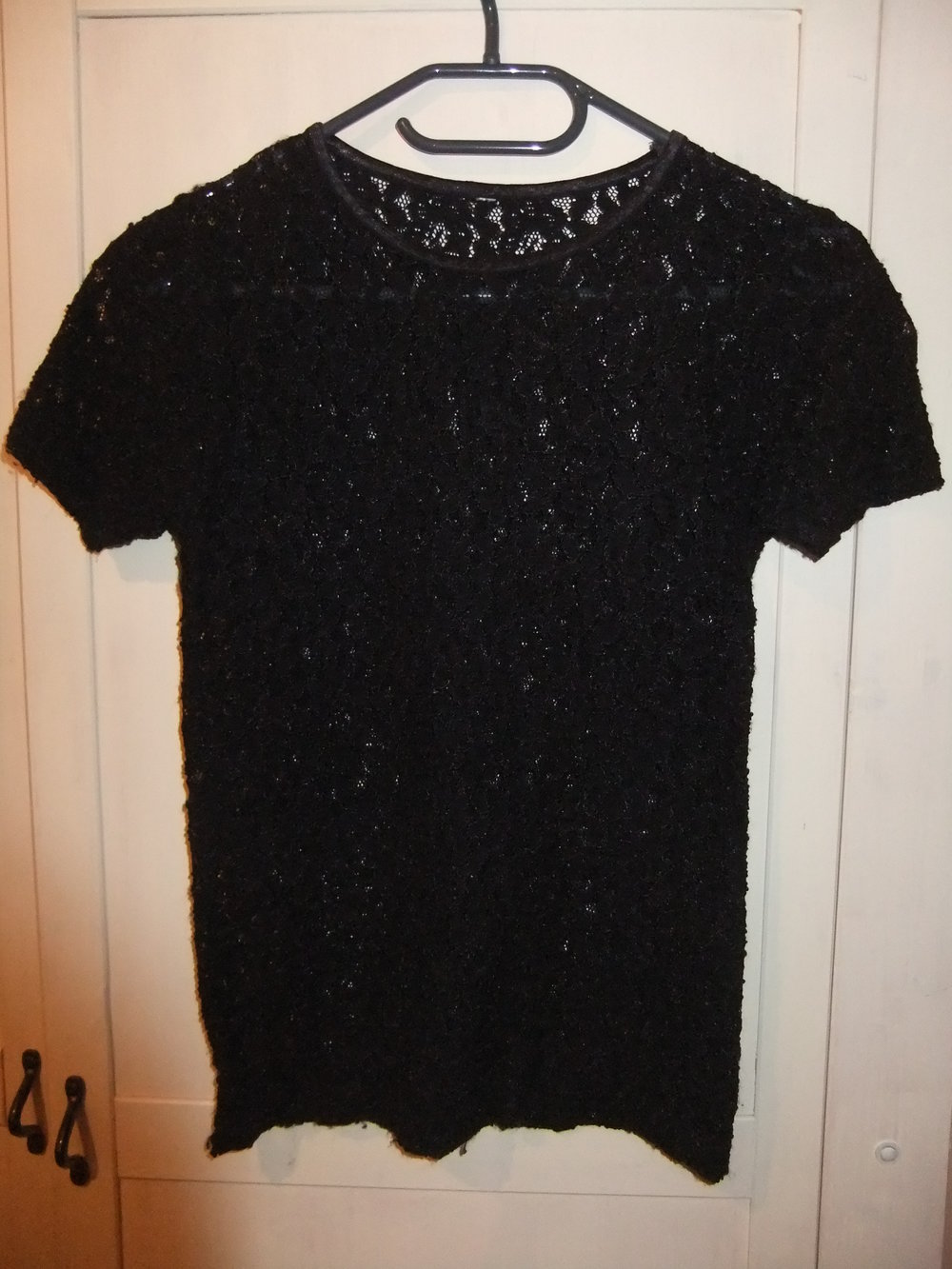 Edle transparente Spitzen T Shirt Tunika Gr. S 36 38 Gothic Metal