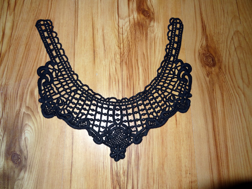 Kragen Borte schwarz Gothic Verzierung für Ausschnitt