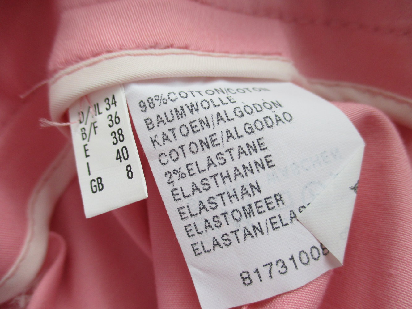 Anzughose / Chino in einem schönen Rosa, Gr. 34, Steilmann, Baumwolle