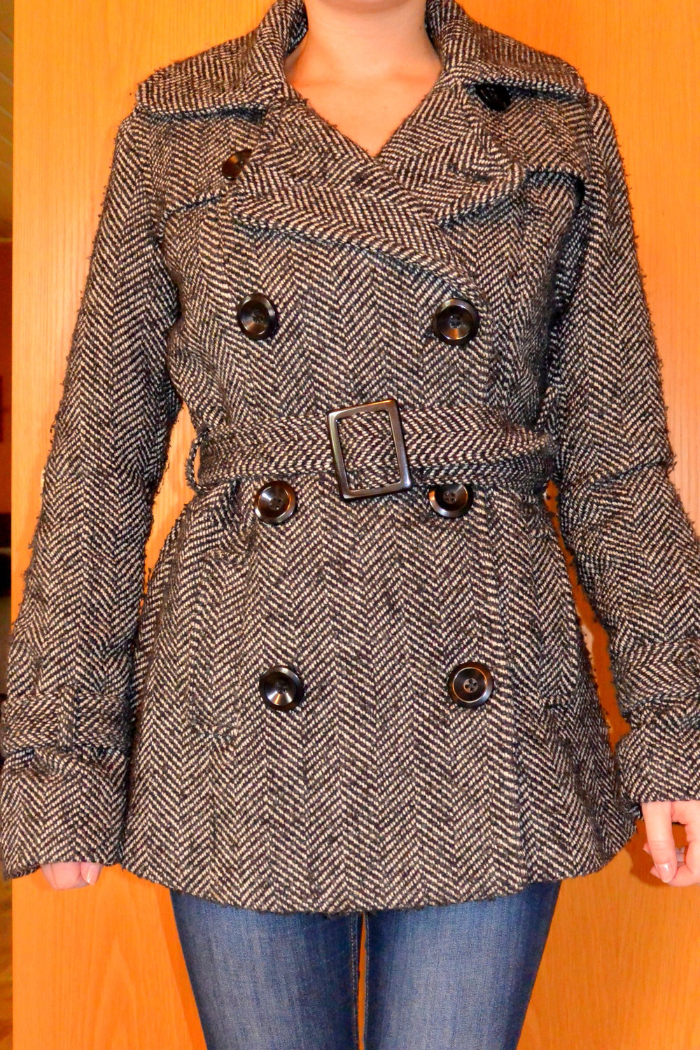 Grau-Schwarzer Wintermantel von C&A