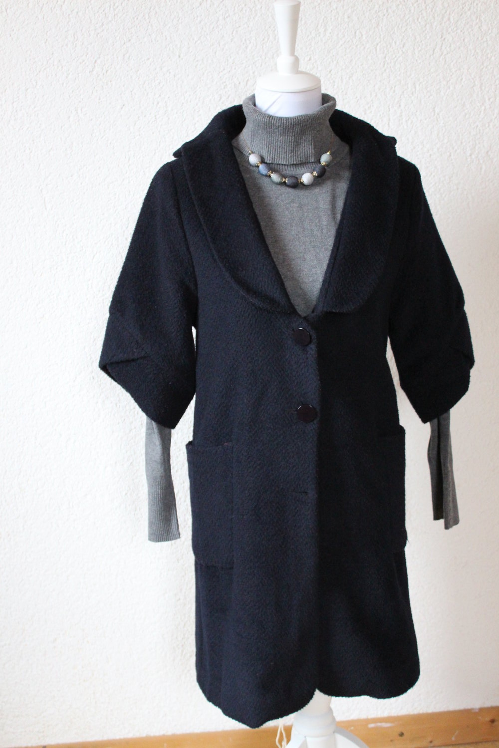 Warmer süßer Mantel (Dunkelblau)