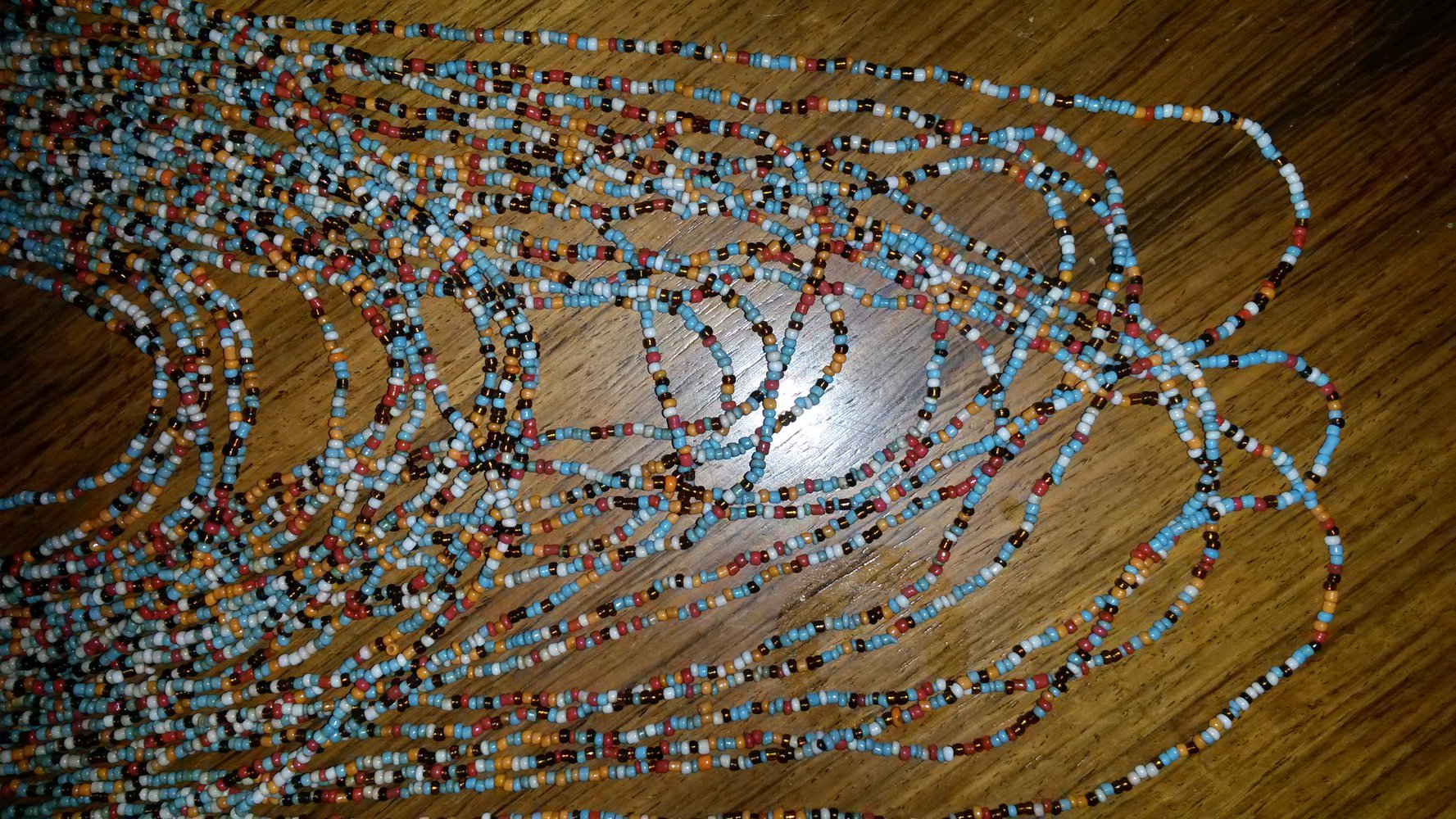 Brasilianische Bunte Farbenfrohe lange Perlen Kette handgemacht