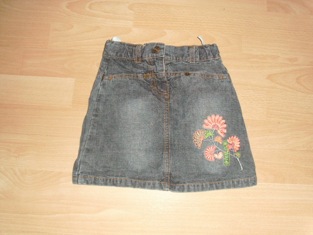 Jeansrock von Cri-Cri, antrazith mit Motiv, Gr. 104