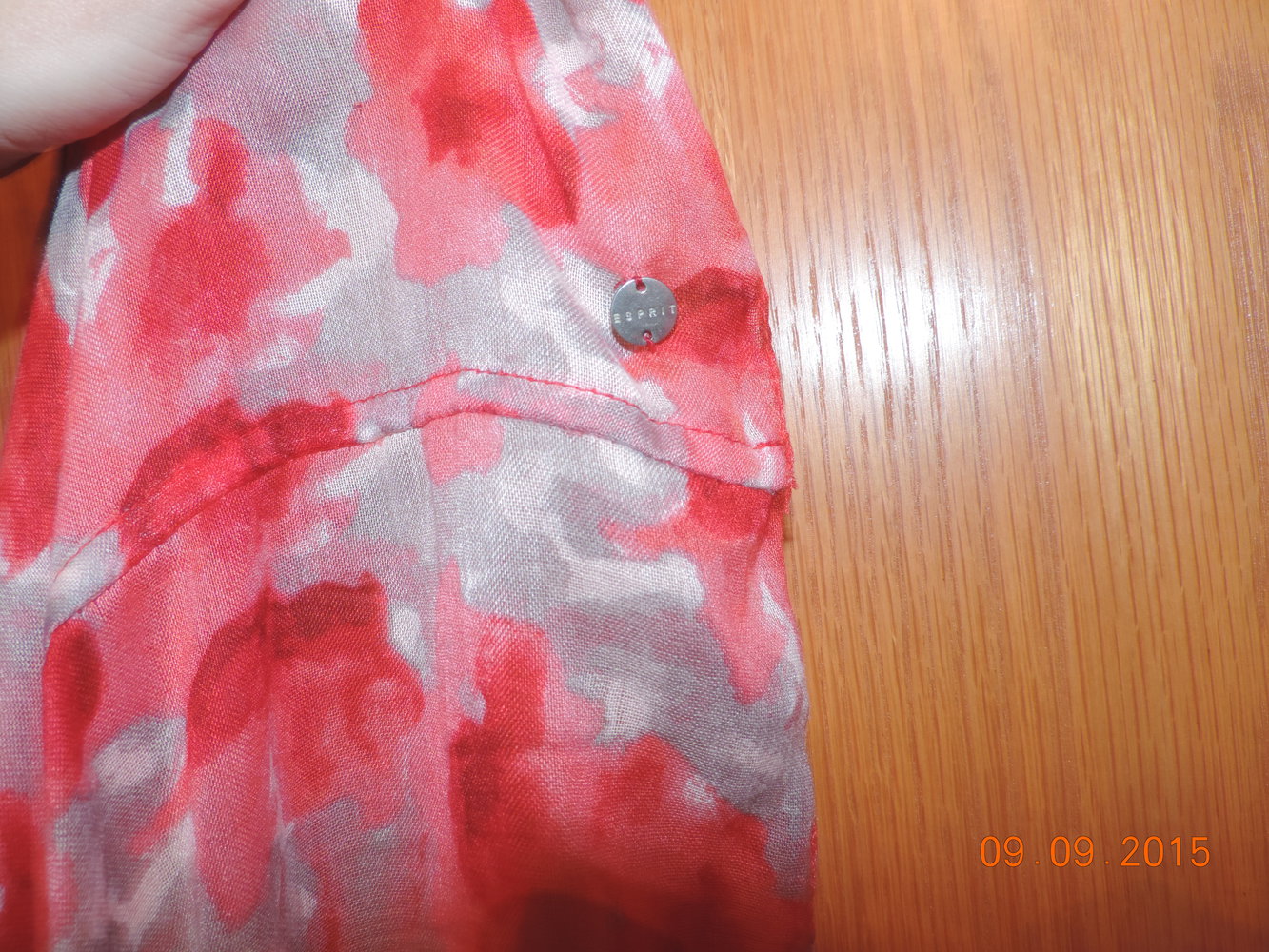 Esprit Schlauchschal Loop Tuch Schal rot rosa grau weiß