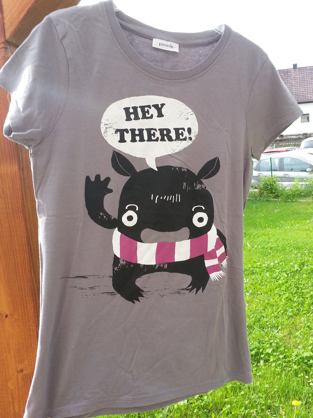 T-Shirt grau Aufdruck Print Pimkie Basic