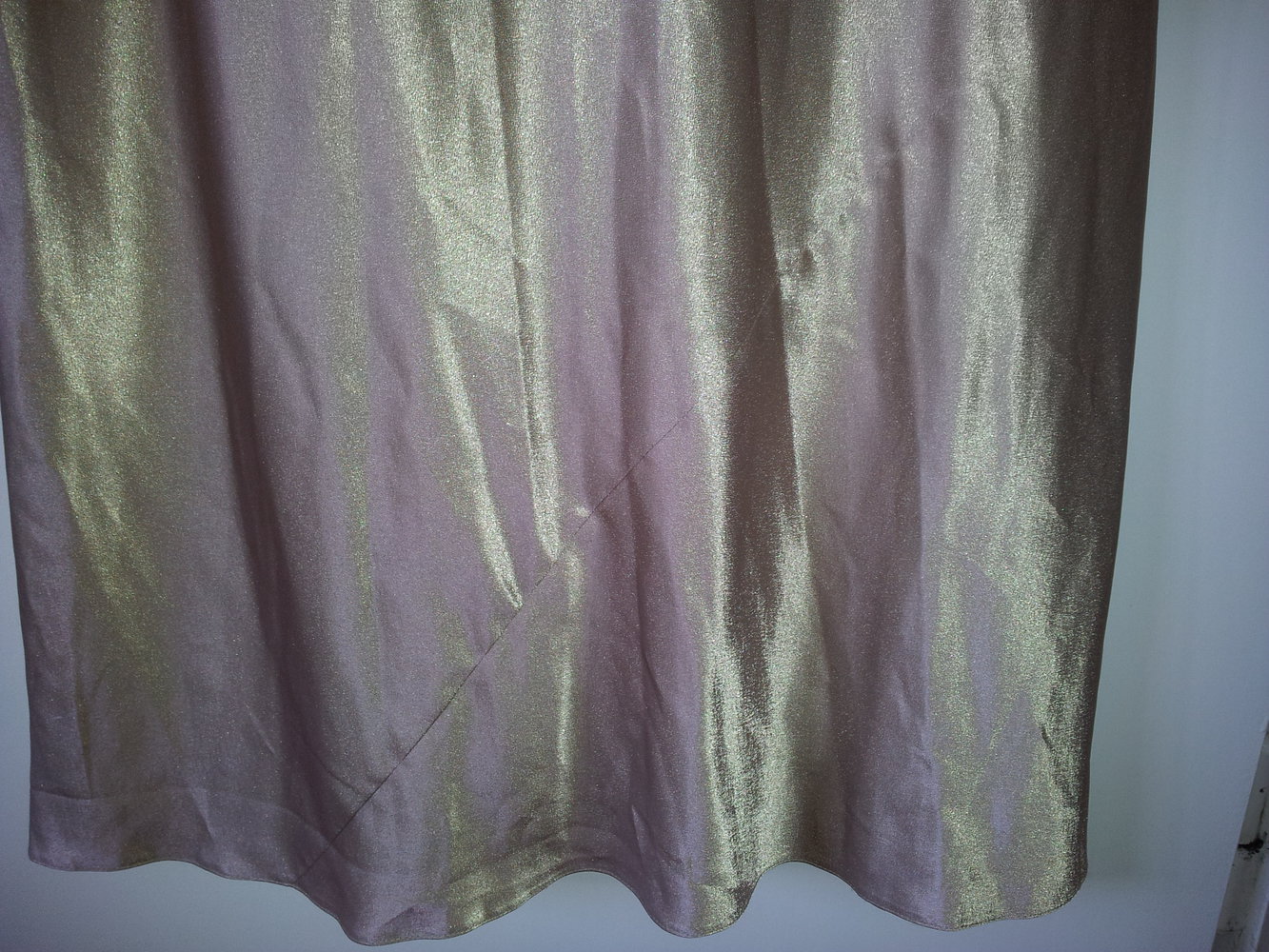 Abendkleid gold Wasserfall Dekoltee Spaghettiträger NEU