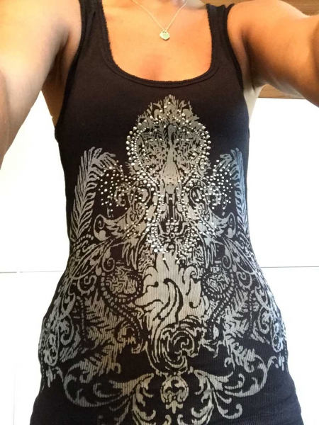 Glitzer Print Tanktop