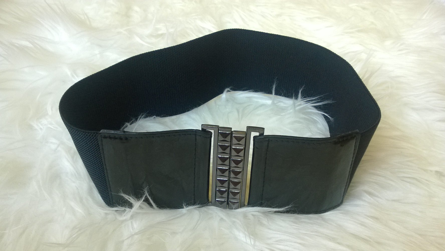 Gürtel - Taillengürtel - Stretch - mit Gummizug - schwarz - rockig - elegant