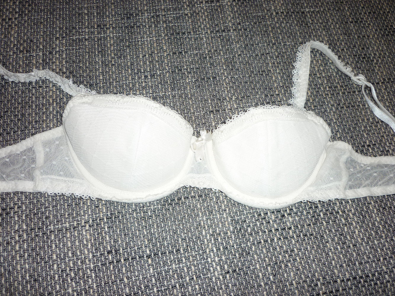 H&M Push-up Balconette BH weiß Spitze Größe 75A