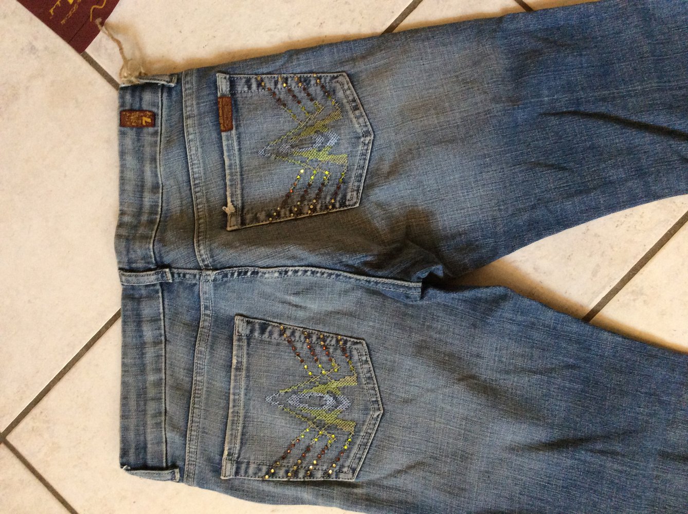 Seven for all mankind Jeans Damen A Pocket Größe 26 neu mit strasssteinen 