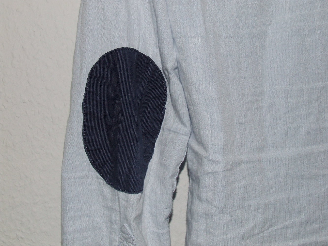 Bluse H&M Hemd Ellbogen Patches Trend Hipster Shirt Retro Blouse Cord Business blue 