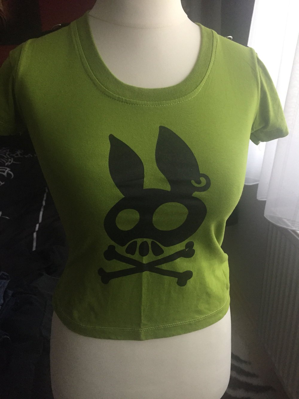punk Bunny * bauchfrei * grün - pink - mit D-Ringen *skull * 