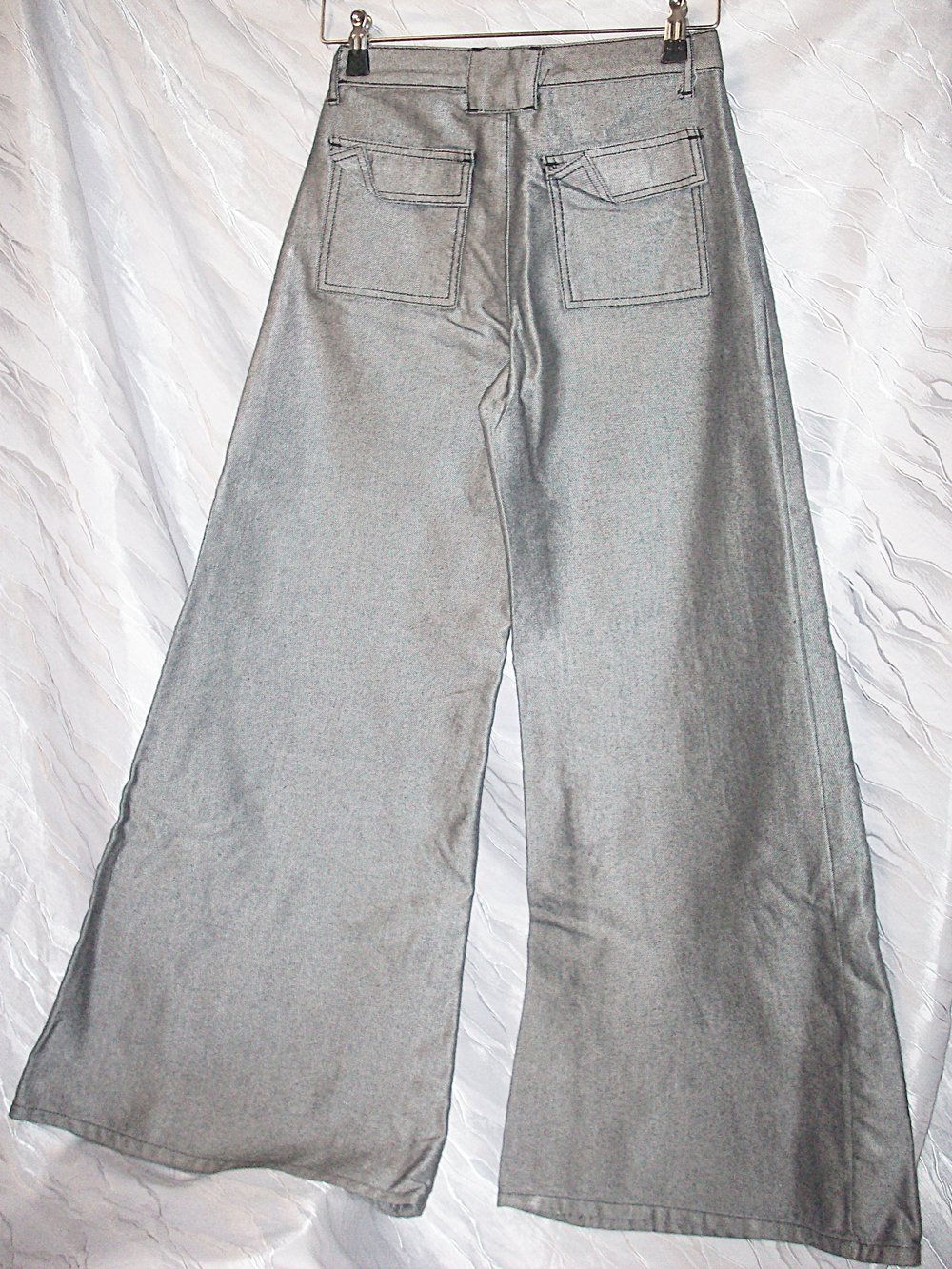 70er Retro Megaschlag# Gr XS# silber glänzend