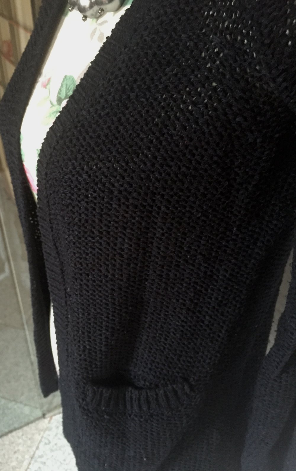 Schwarzer Strickcardigan