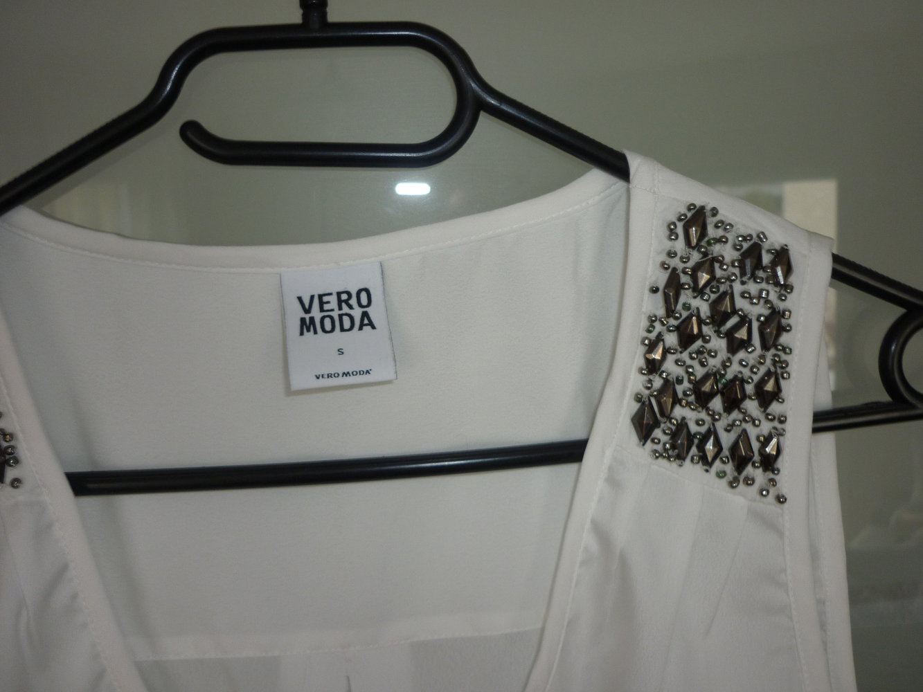 Vero Moda Bluse Top Tunika weiß Größe S 