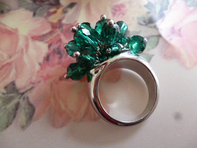 Grüner Kristall Ring S/M