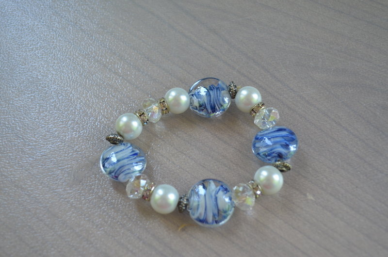 Blau weißes Armband 