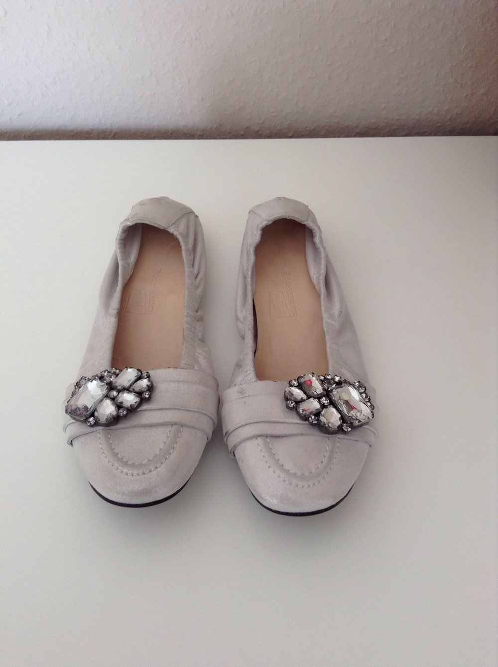 Schuhe, Ballerina, Swarovski Steine, Strass, Echtleder, Neu! 