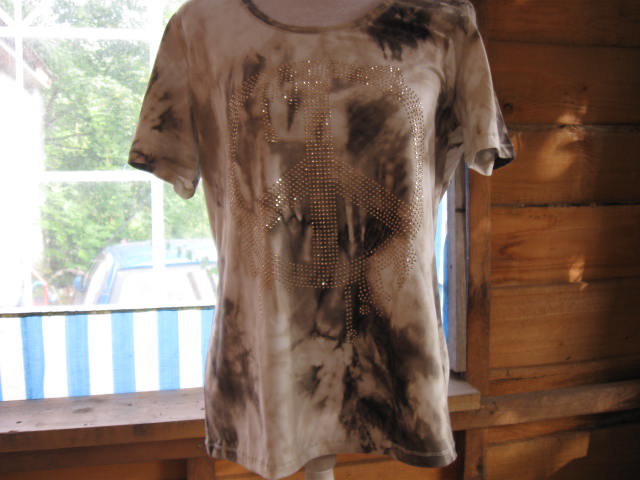 *** Neu ~ Shirt ~ Batik ~ Peace ~ Steinchen ***