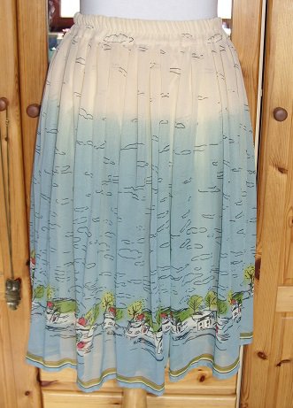 Rock Strand Motiv High Waist Chiffon im Vintage Look 50s Pin Up Rockabilly