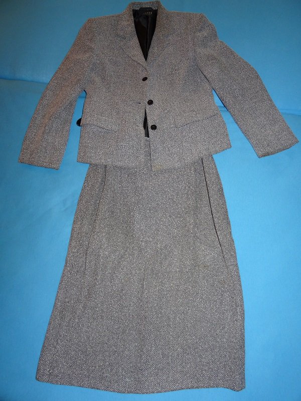 Tolles Kostüm von Taifun Gr. 34 Salz und Pfeffer melliert TOP Blazer und Rock