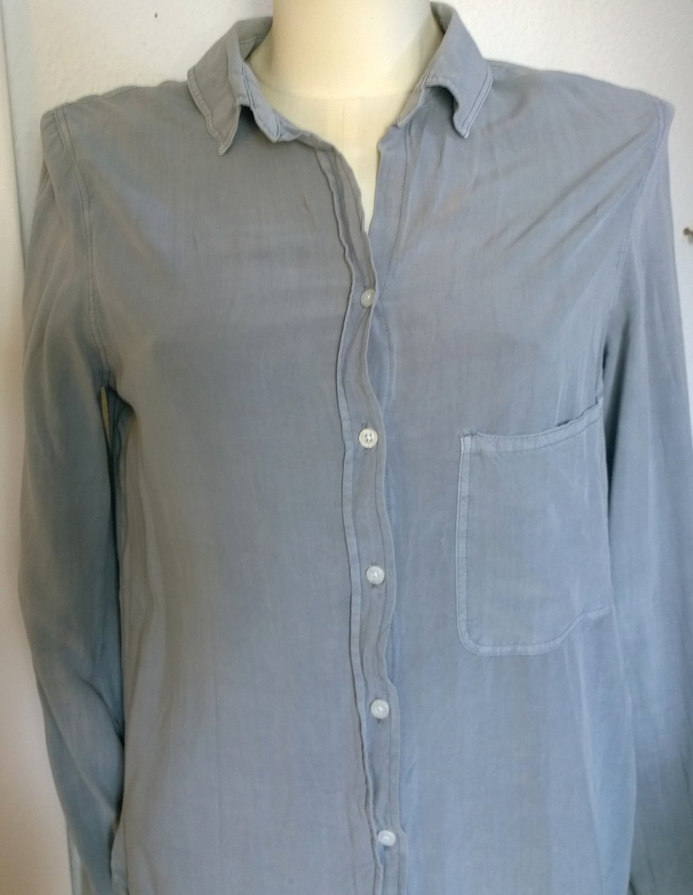 Hemd/ Bluse. grau, Vokuhila, Gr.M, Kenneth Cole