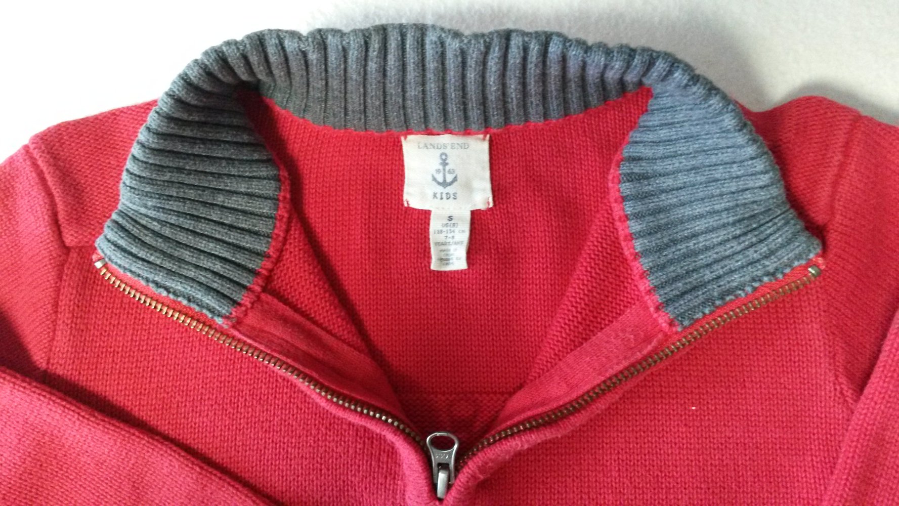 11. Strickpulli von Lands' End, Gr. 140, rot