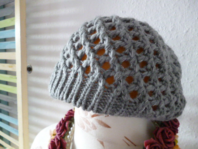 Grau Silber Mütze uni