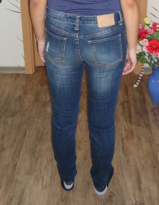 Used Jeans blau Destroyed Basic Skinny