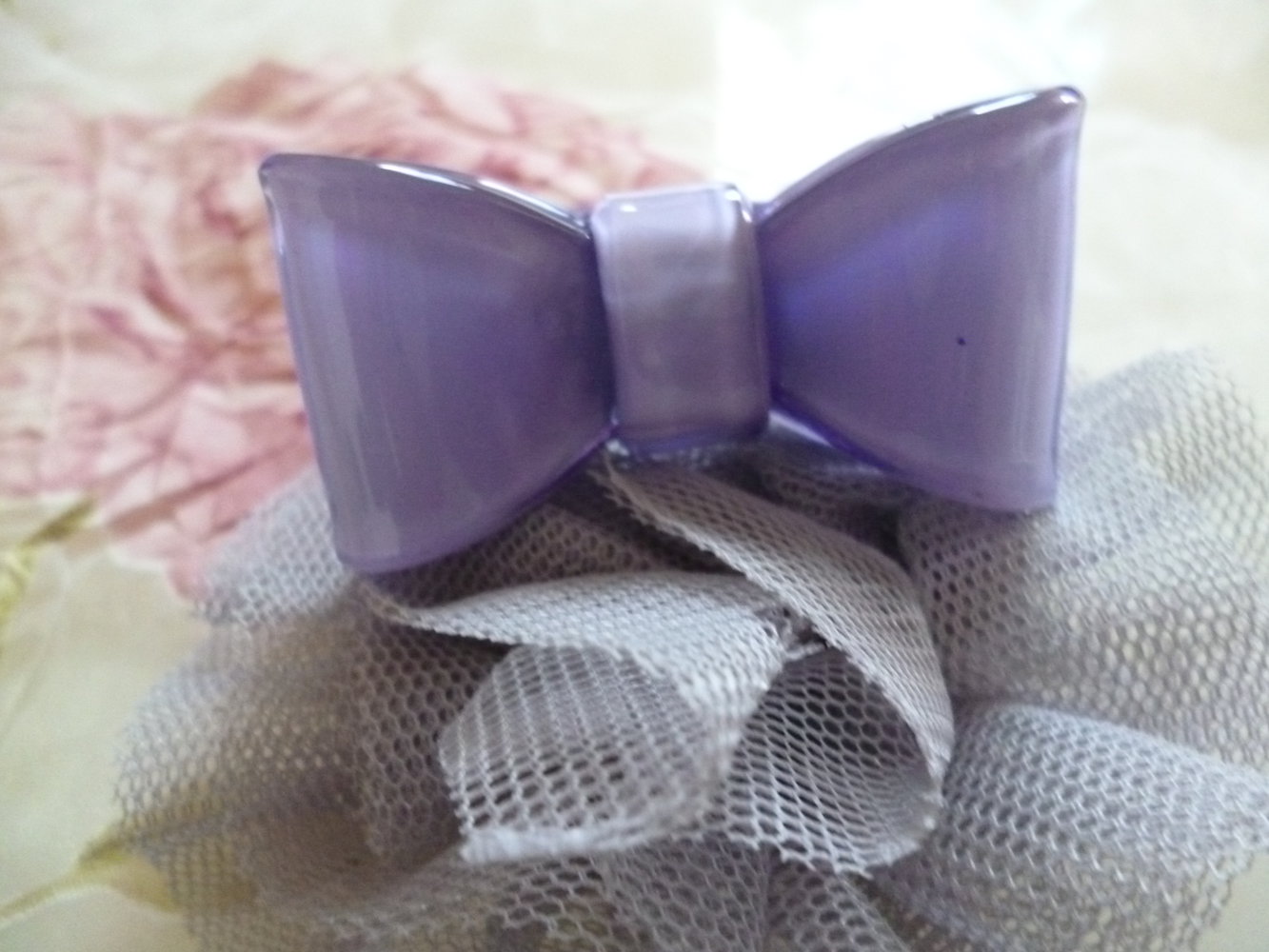 Schleifen Statementring flieder uni