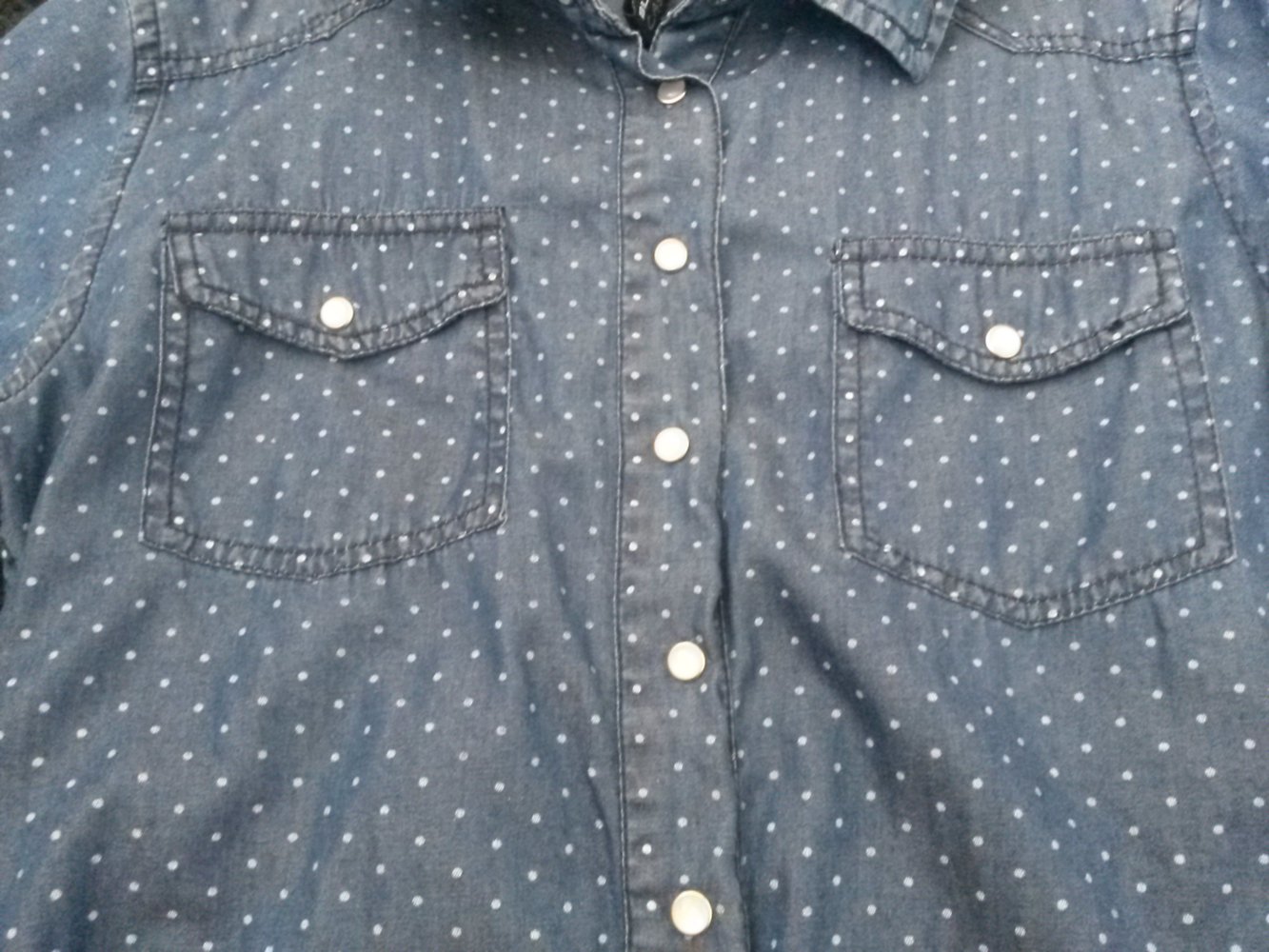 Dunkelblau Gepunktetes Hemd