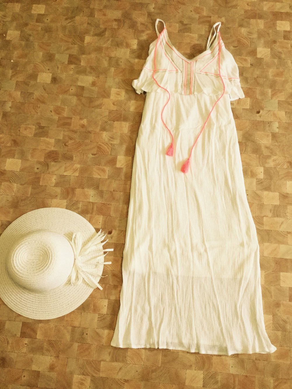 Maxikleid weiß Ibiza Style 