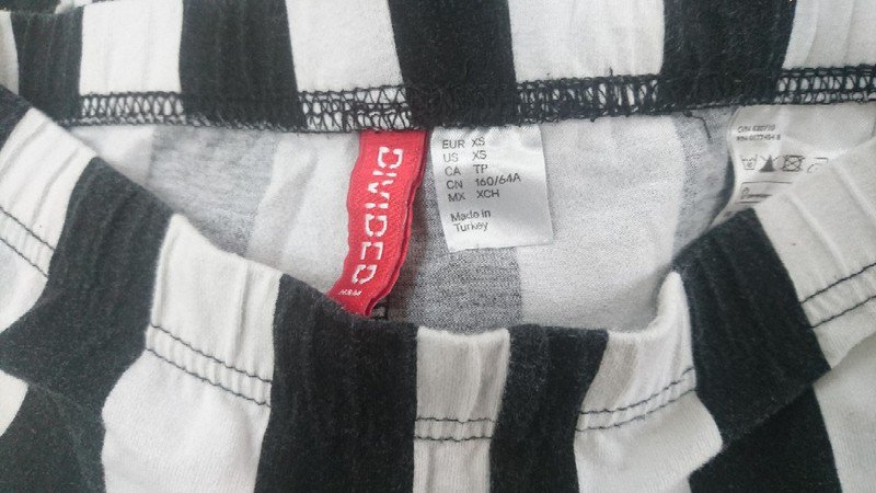 Leggings schwarz weiß gestreift XS