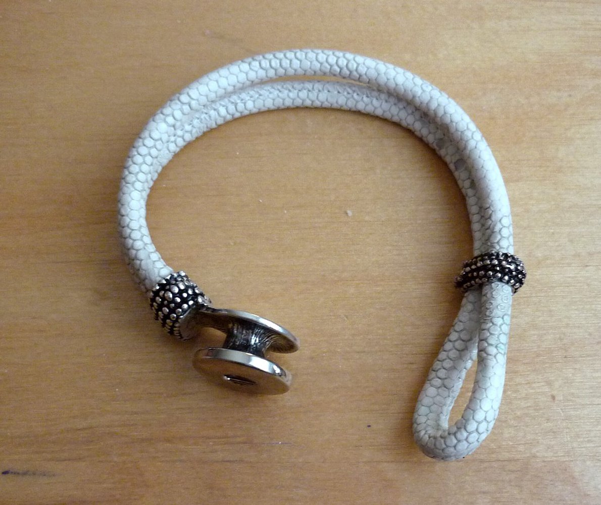 Chunk Armband mit 5 Chunks weiß silber Steine Antik Look Gothic Romantik Ornament glitzer