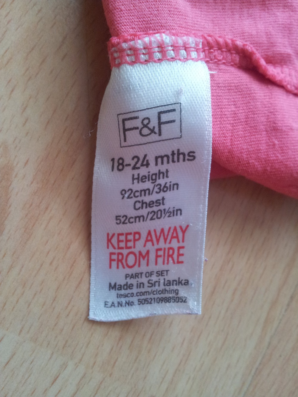  T-Shirt blass rot F&F Gr. 92