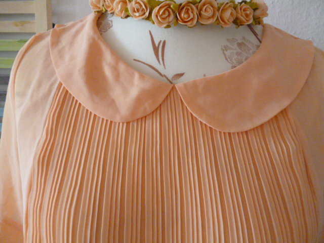 Plissee Bubikragen Chiffon Bluse aprikot von Vero Moda 40/42