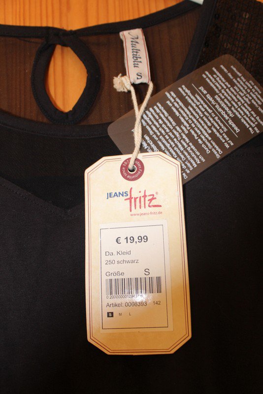 süßes schwarzes Kleid von Multiblu Mesh und Pailletten Gr. S