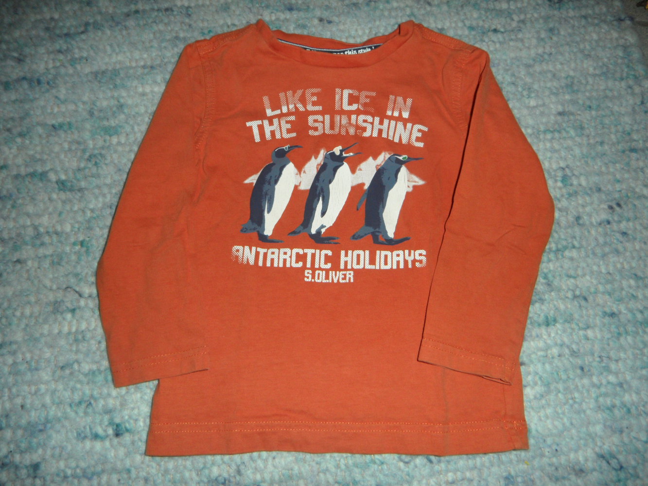 s.Oliver Langarmshirt Pinguine Sprücheshirt