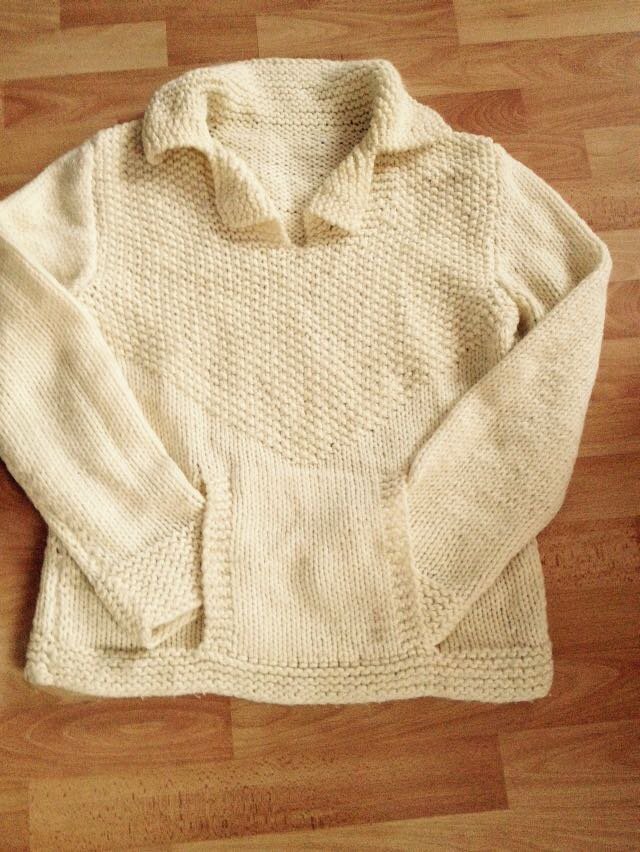 Schicker Weißer Strickpullover Pulli 